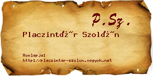 Placzintár Szolón névjegykártya